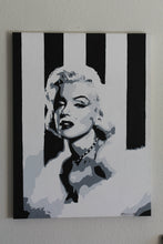 Load image into Gallery viewer, Maryilyn Monroe original painting in black and white FREE SHIPPING
