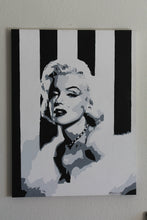 Load image into Gallery viewer, Maryilyn Monroe original painting in black and white FREE SHIPPING