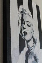 Load image into Gallery viewer, Maryilyn Monroe original painting in black and white FREE SHIPPING
