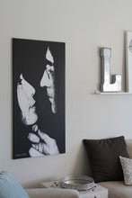 Load image into Gallery viewer, original John Lennon and Yoko Ono black and white painting canvas
