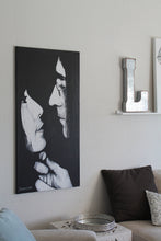 Load image into Gallery viewer, original John Lennon and Yoko Ono black and white painting canvas