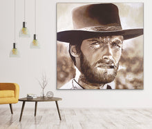 Load image into Gallery viewer, original - Man with No Name - FREE SHIPPING Clint Eastwood painting, The good, the bad, the ugly
