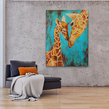 Load image into Gallery viewer, Young Love - original painting of giraffe mom and baby