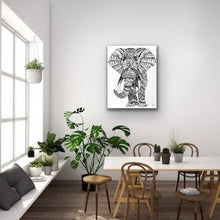 Load image into Gallery viewer, giclee fine art print of mandala elephant original painting