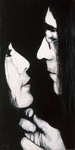 Load image into Gallery viewer, original John Lennon and Yoko Ono black and white painting canvas