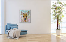 Load image into Gallery viewer, Giclee fine art print of original deer oil painting "Enchanted Meadow"