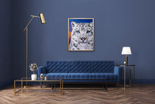 Load image into Gallery viewer, giclee fine art print of original snow leopard oil painting "Beast and Beauty"