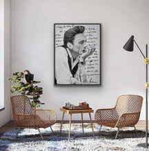 Load image into Gallery viewer, giclee fine art print of original oil painting of Johnny Cash "Love Letter" to June