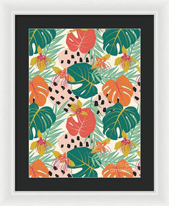 Jungle Floral Pattern  - Framed Print