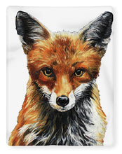 Load image into Gallery viewer, Mrs. Fox Oil Painting with White Background - Blanket