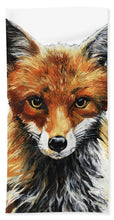 Load image into Gallery viewer, Mrs. Fox Oil Painting with White Background - Bath Towel