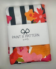 Load image into Gallery viewer, Floral Stripe Dalmatian Print Double Microfiber Kitchen Towel
