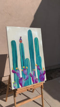 Load and play video in Gallery viewer, On Perch Original Cactus  painting with quail and prickly pear by Ashley Lane
