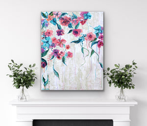 Delicately Divine - Abstract  impressionist Floral original painting
