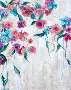 Delicately Divine - Abstract  impressionist Floral original painting