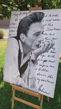 Load and play video in Gallery viewer, original oil painting of Johnny Cash named &quot;Love Letter&quot; by Ashley Lane

