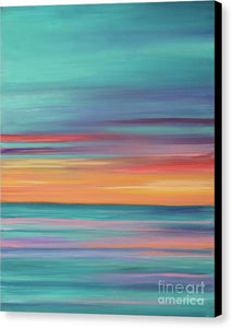 Abundance blue and orange ocean sunset - Canvas Print