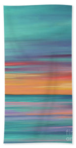 Abundance blue and orange ocean sunset - Beach Towel