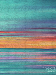 Abundance blue and orange ocean sunset - Puzzle