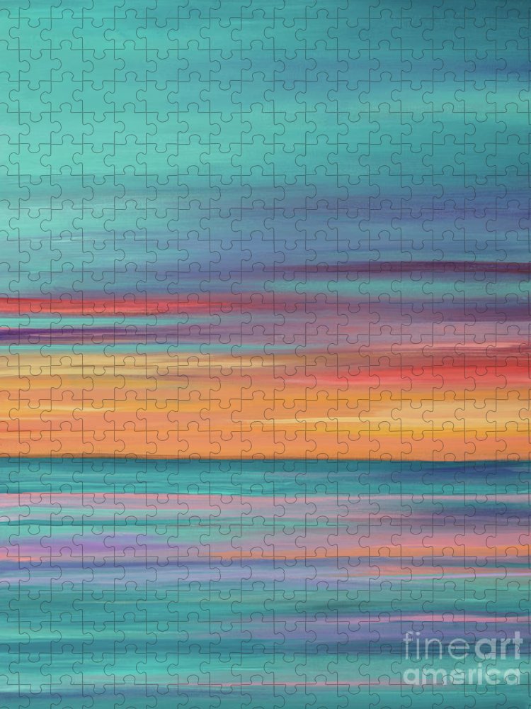 Abundance blue and orange ocean sunset - Puzzle