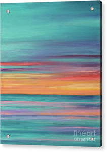 Abundance blue and orange ocean sunset - Acrylic Print