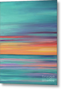 Abundance blue and orange ocean sunset - Metal Print