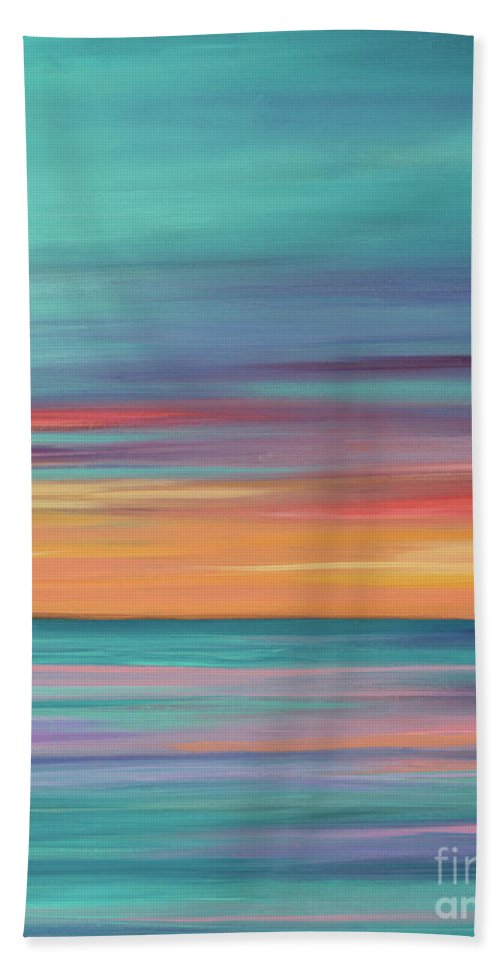 Abundance blue and orange ocean sunset - Bath Towel