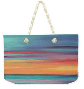 Abundance blue and orange ocean sunset - Weekender Tote Bag