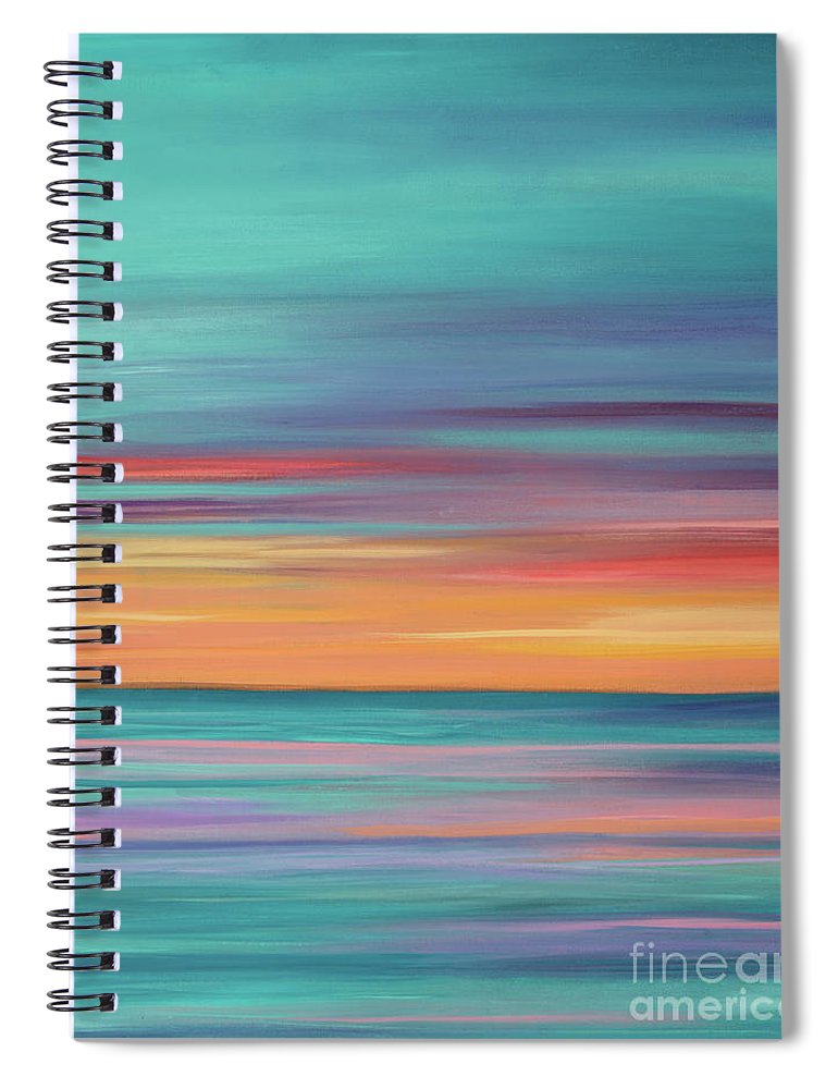 Abundance blue and orange ocean sunset - Spiral Notebook