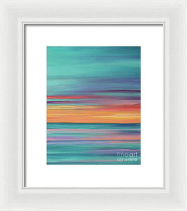 Abundance blue and orange ocean sunset - Framed Print