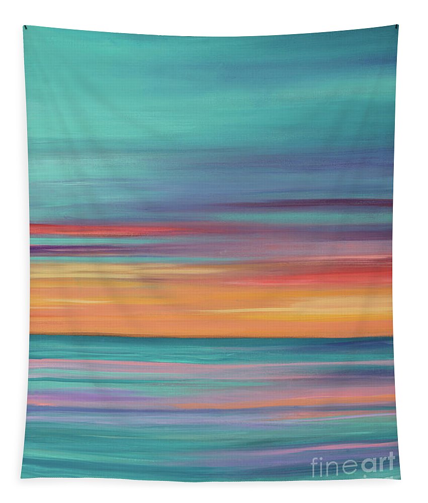 Abundance blue and orange ocean sunset - Tapestry