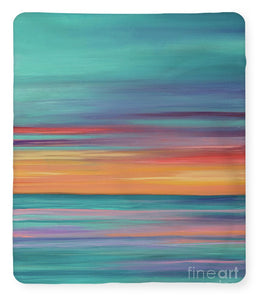 Abundance blue and orange ocean sunset - Blanket
