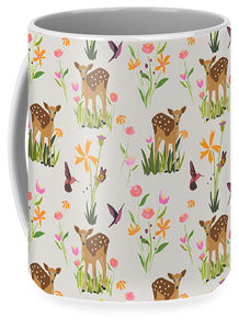 Fawn with Wildflowers and Humming birds - Mug