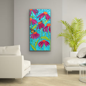 Darling Wildflowers Original painting - Floral, Bee, Butterfly Wall Art