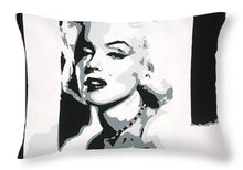 Load image into Gallery viewer, Black and White Marilyn - Throw Pillow
