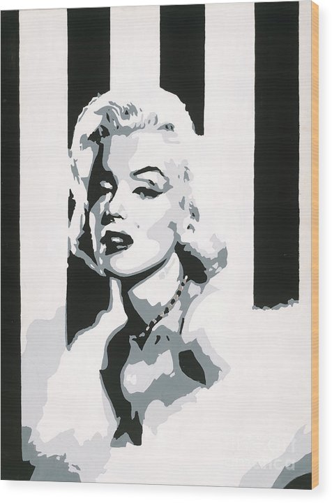 Black and White Marilyn - Wood Print