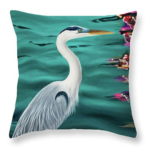 Blue Heron  - Throw Pillow
