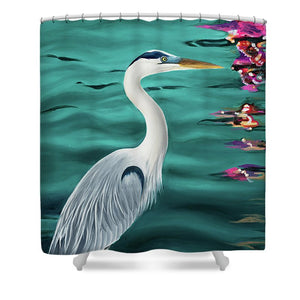 Blue Heron  - Shower Curtain