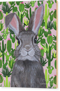 Cacti Cotton Tail  - Wood Print