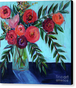 Coral and Blues - Canvas Print