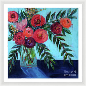 Coral and Blues - Framed Print