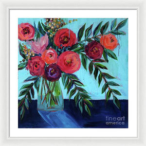 Coral and Blues - Framed Print