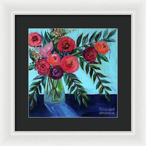Coral and Blues - Framed Print