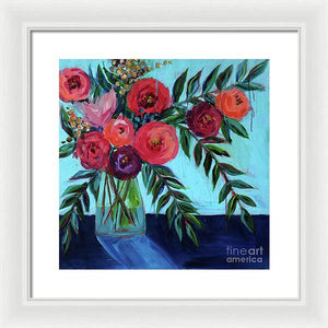 Coral and Blues - Framed Print