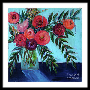 Coral and Blues - Framed Print