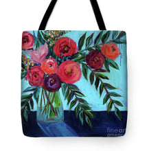 Load image into Gallery viewer, Coral and Blues - Tote Bag
