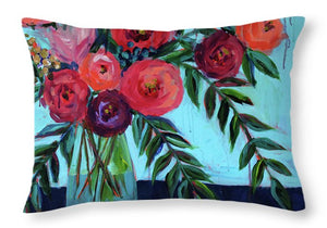Coral and Blues - Throw Pillow