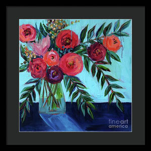 Coral and Blues - Framed Print