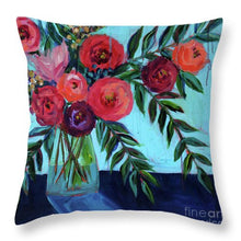 Load image into Gallery viewer, Coral and Blues - Throw Pillow
