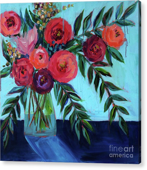 Coral and Blues - Acrylic Print